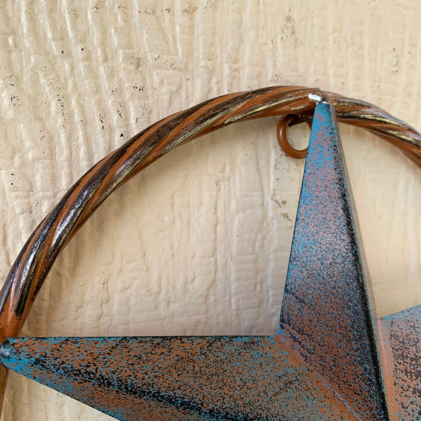 TURQUOISE DISTRESSED BARN METAL STAR WESTERN HOME DECOR ART HANDMADE #EH13601
