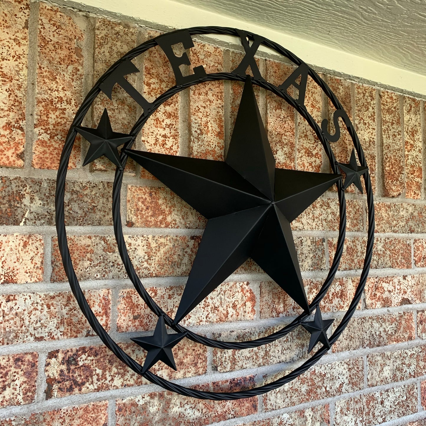 24" TEXAS BLACK STAR BARN STAR METAL ART WESTERN HOME DECOR VINTAGE RUSTIC BLACK