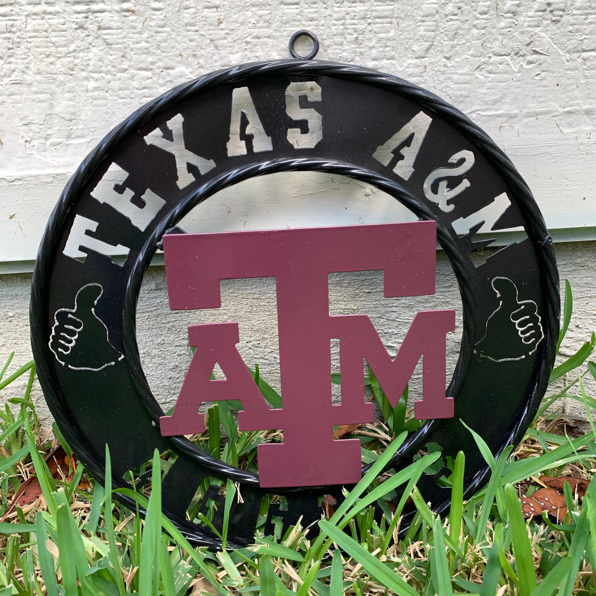 12",18",24",32" TEXAS A&M AGGIES WIDE BAND RING CUSTOM METAL VINTAGE CRAFT TEAM SIGN HANDMADE