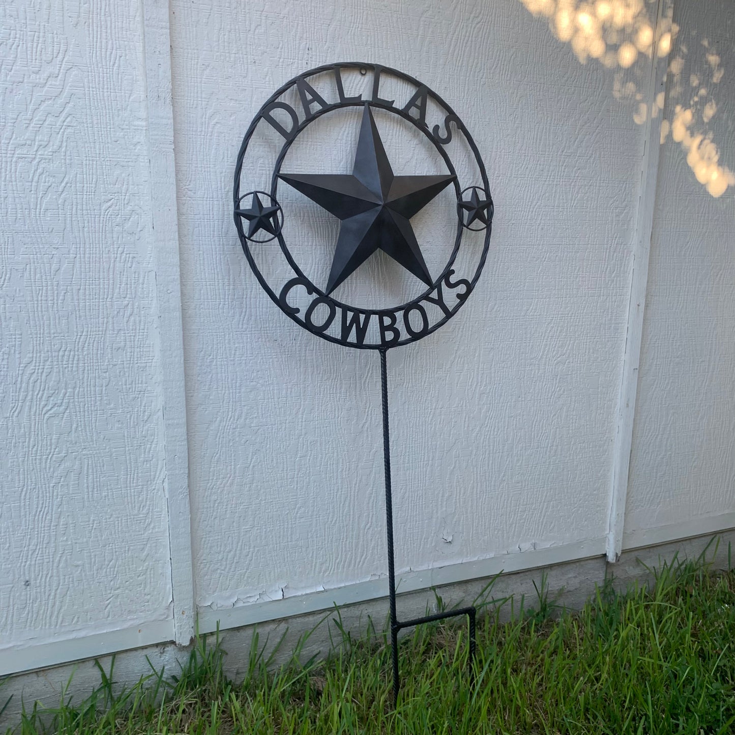 24" STAR & 34" STAKE DALLAS COWBOYS DECOR METAL ART WESTERN HOME WALL DECOR ALL RUSTIC BLACK STAR WITH 34" STAKE