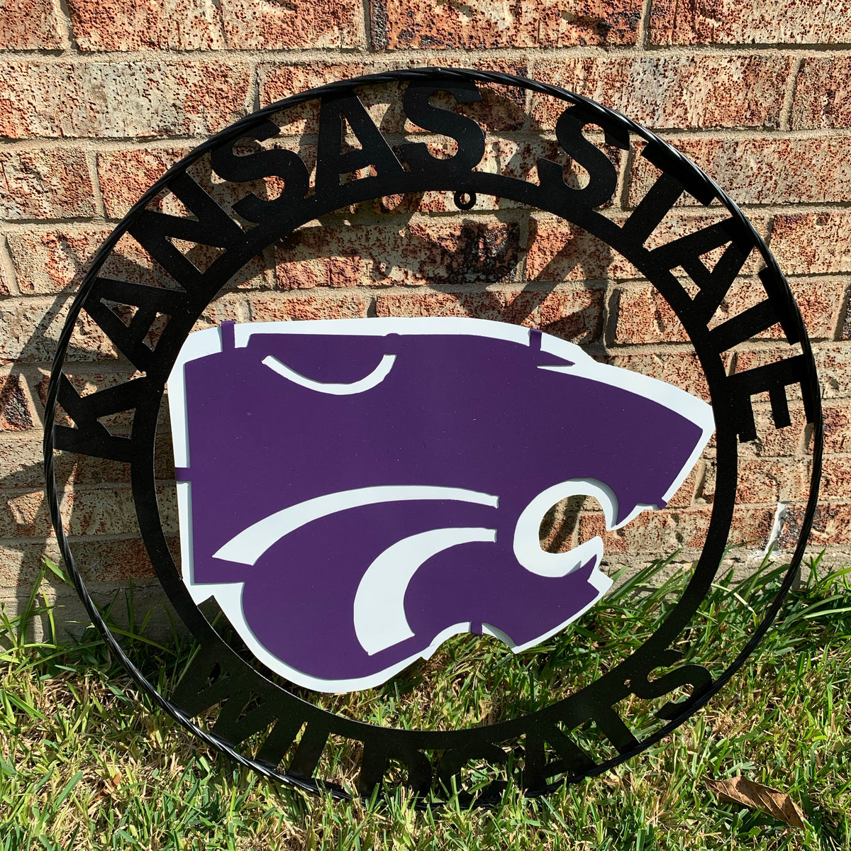 12", 18", 24", 32" KANSAS STATE WILDCATS  YMETAL CUSTOM VINTAGE CRAFT WALL ART TEAM SIGN HANDMADE