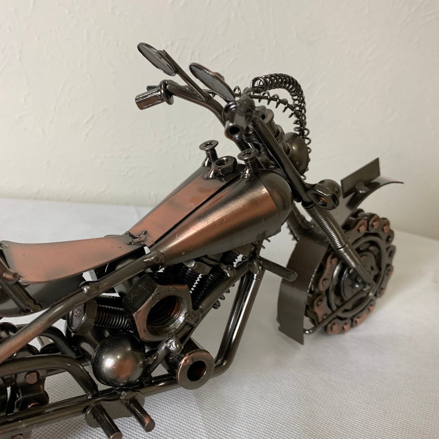 12" HARLEY STYLE MOTORCYCLE METAL COPPER ART WESTERN BAR DECOR NEW
