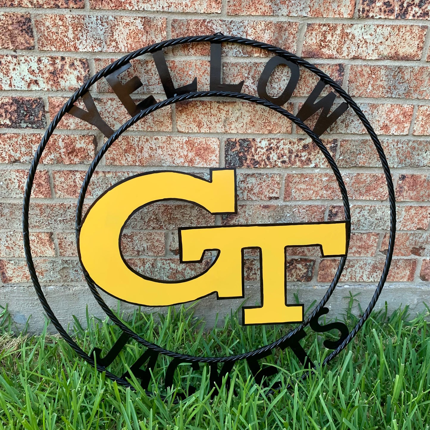 GEORGIA TECH YELLOW JACKETS CUSTOM METAL VINTAGE CRAFT SIGN TEAM WALL ART WESTERN HOME DECOR HANDMADE 12",18",24",32",36"