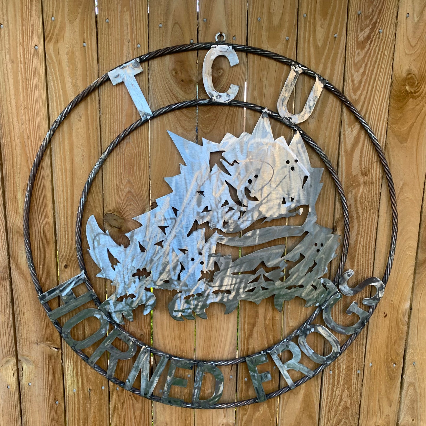 18",24",32" TCU HORNED FROGS RAW METAL CUSTOM VINTAGE CRAFT TEAM SIGN HANDMADE