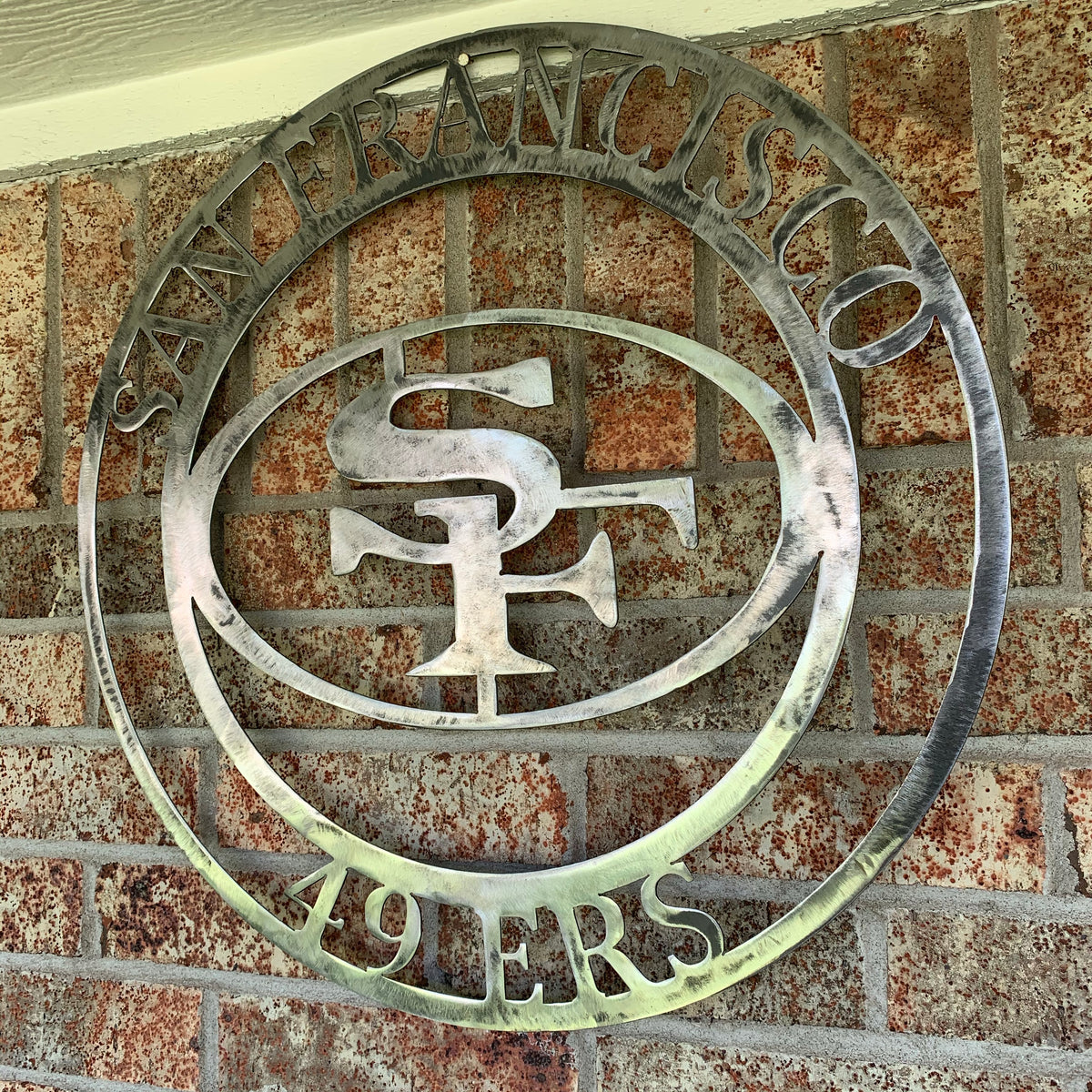 SAN FRANCISCO 49ERS METAL CUSTOM VINTAGE RAW METAL CRAFT TEAM SIGN HANDMADE 12",18",24",32",36",40",50"