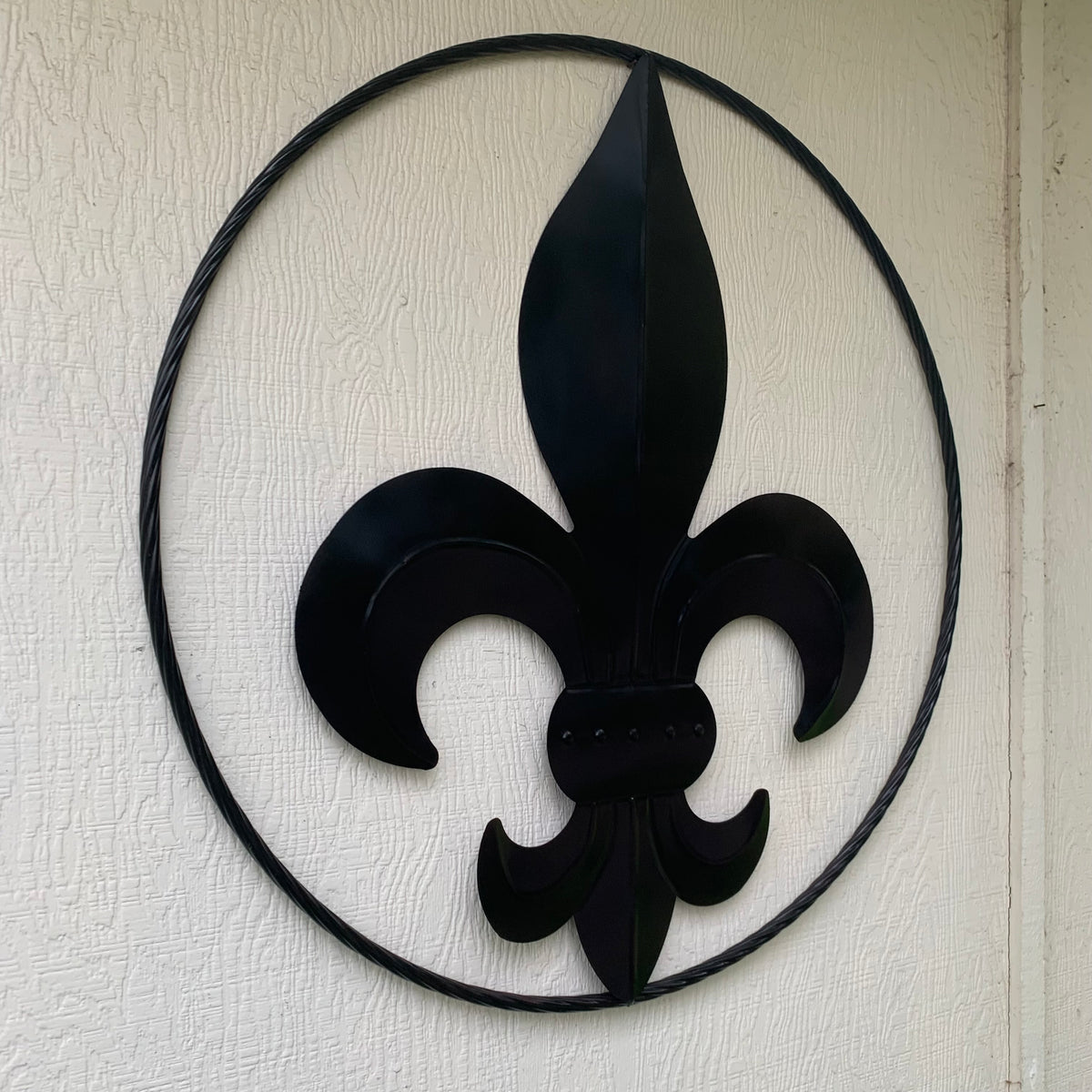 24", 36" GLOSS BLACK FLEUR DE LIS METAL WALL ART SIGN WESTERN HOME DECOR HANDMADE NEW #EH10645