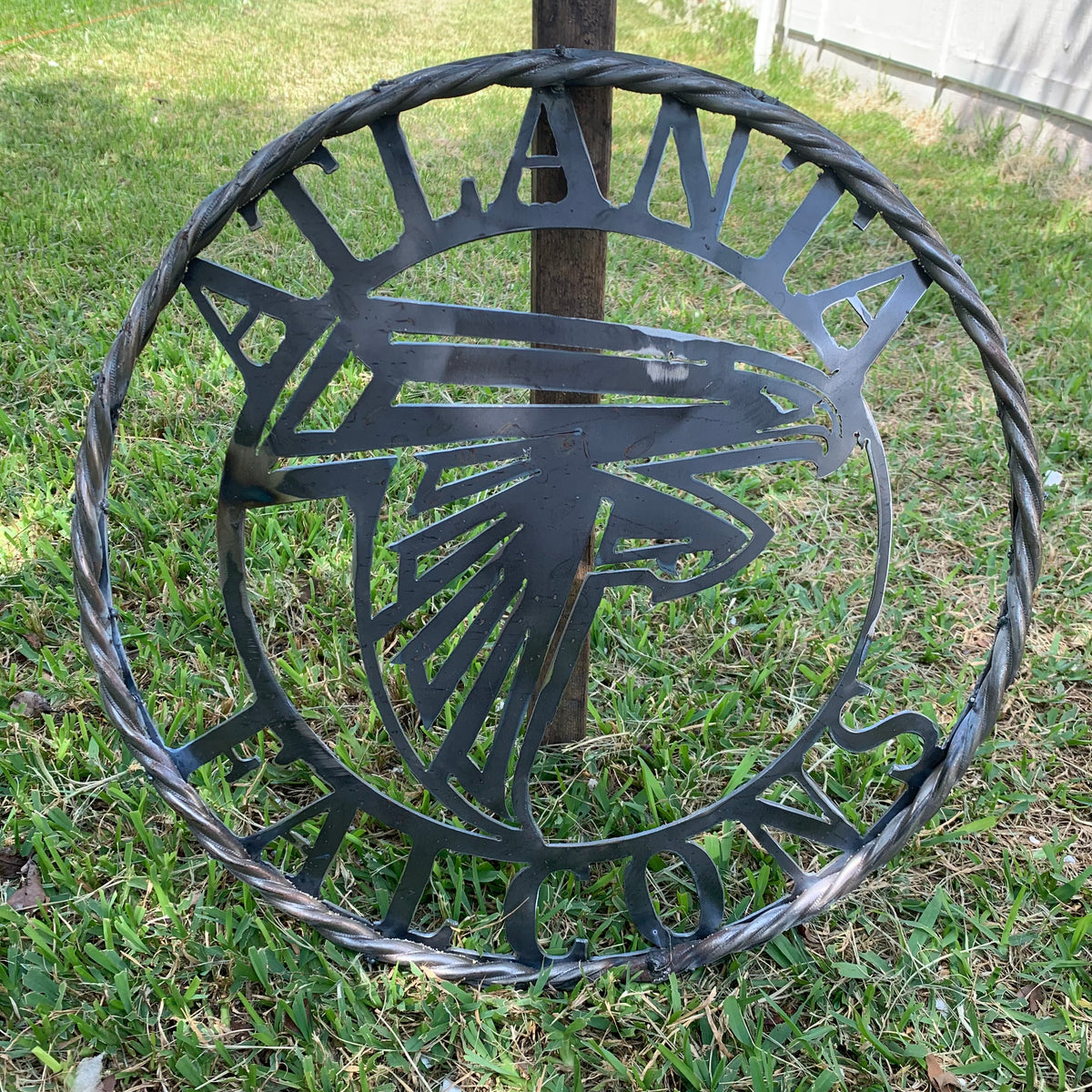 18", 24", 32", 36" ATLANTA FALCONS CUSTOM RAW METAL VINTAGE CRAFT TEAM SIGN HANDMADE