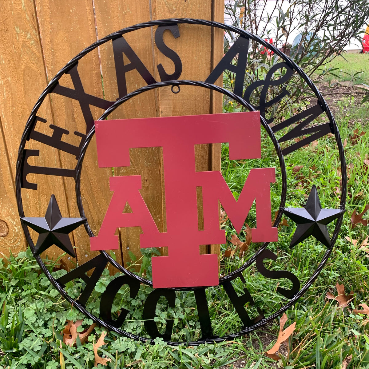 12", 18", 24", 32" TEXAS A&M AGGIES STARS METAL CUSTOM VINTAGE CRAFT WALL ART TEAM SIGN HANDMADE