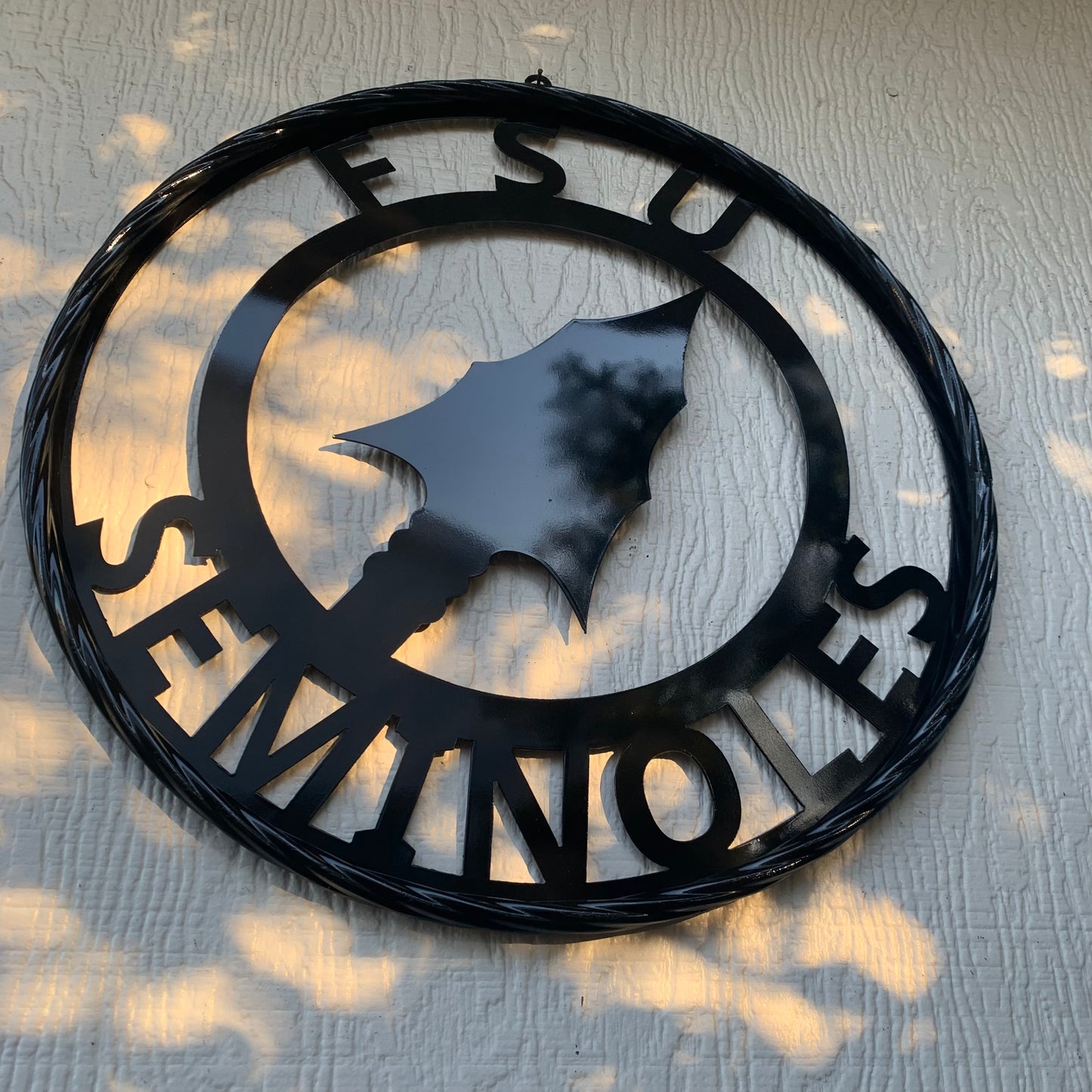 12", 18", 24", 32" FSU SEMINOLES FLORIDA STATE SPEAR CUSTOM METAL VINTAGE CRAFT TEAM SIGN RUSTIC BLACK HANDMADE