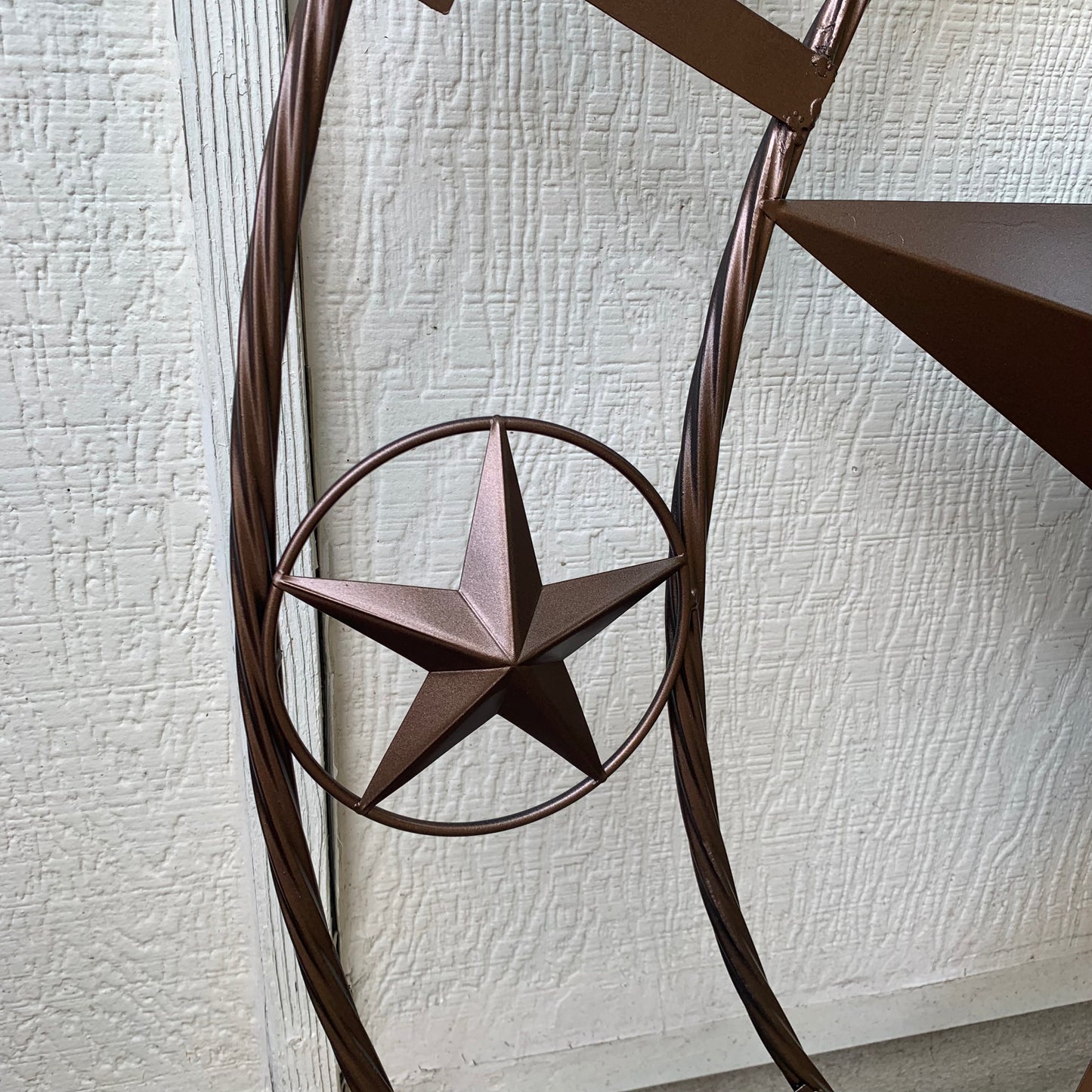 THE WILD FAMILY STYLE CUSTOM FAMILY NAME STAR METAL BARN STAR ROPE RING WESTERN HOME DECOR BRONZE HANDMADE 24",32",34",36",40",42",44",48",50"