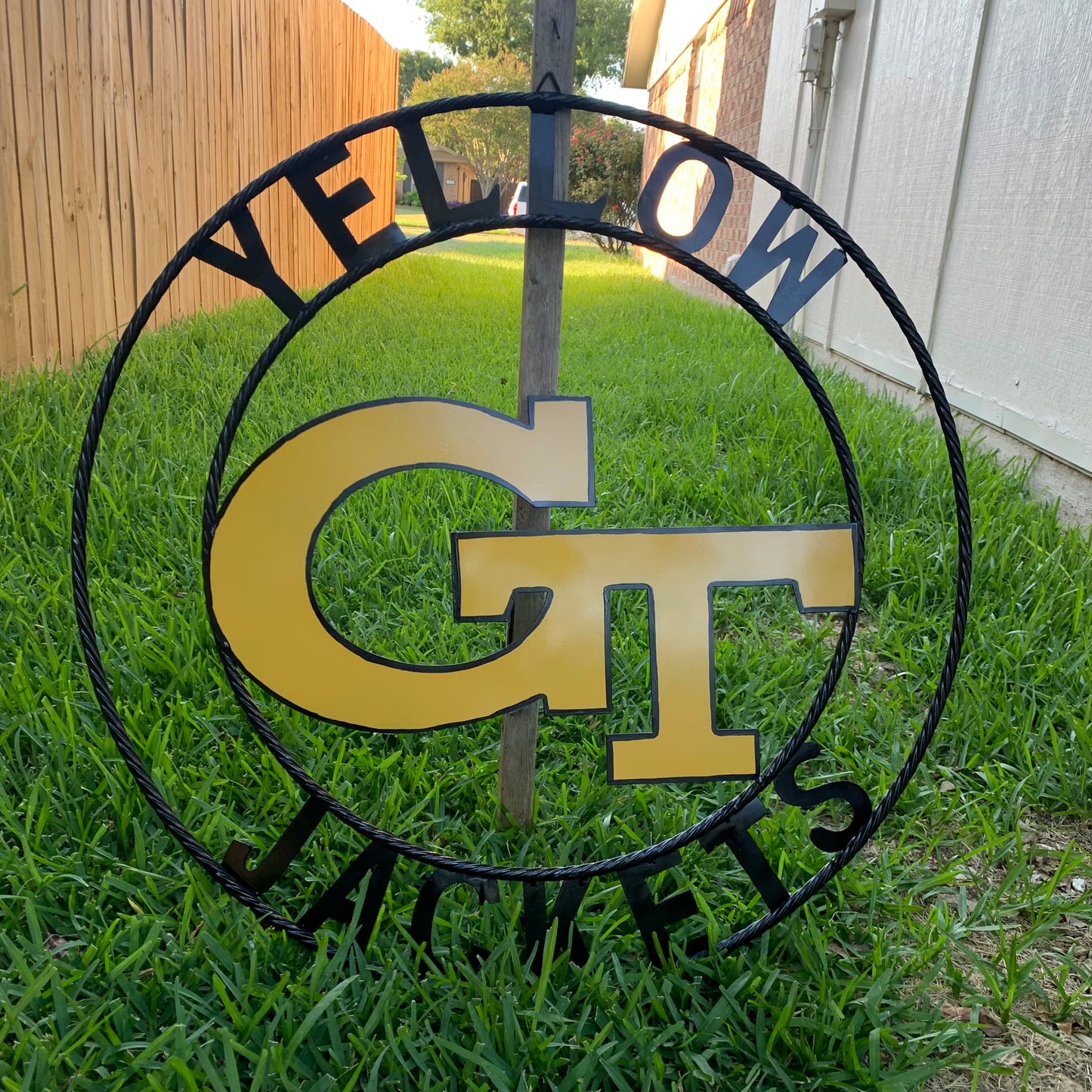 GEORGIA TECH YELLOW JACKETS CUSTOM METAL VINTAGE CRAFT SIGN TEAM WALL ART WESTERN HOME DECOR HANDMADE 12",18",24",32",36"