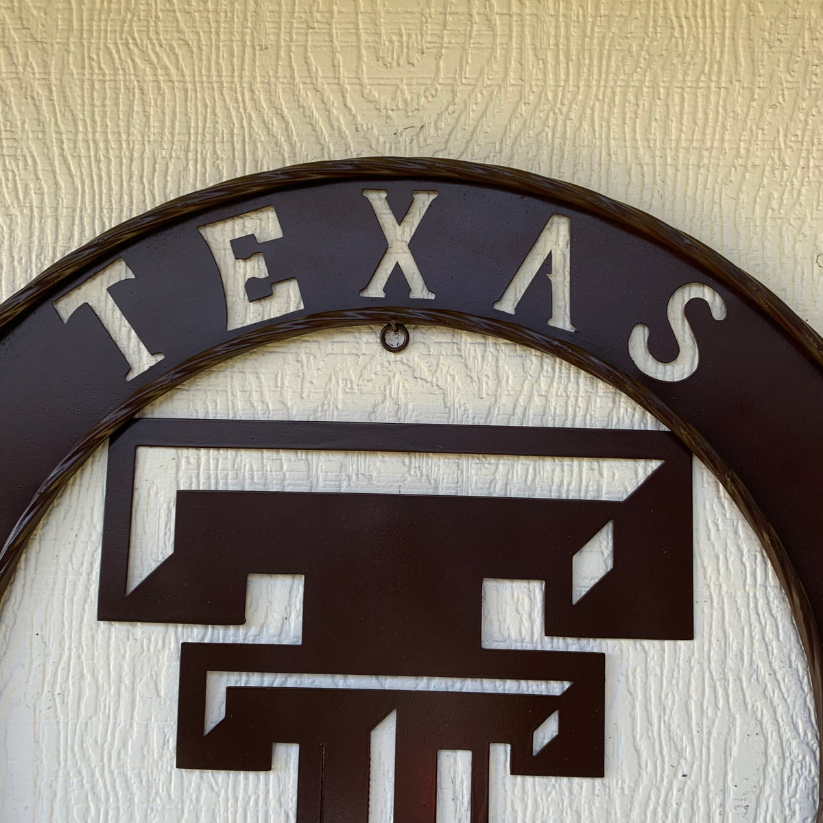 12", 18", 24", 32" TEXAS TECH BROWN WIDE BAND DISC RING CUSTOM METAL VINTAGE CRAFT SIGN HANDMADE TO ORDER