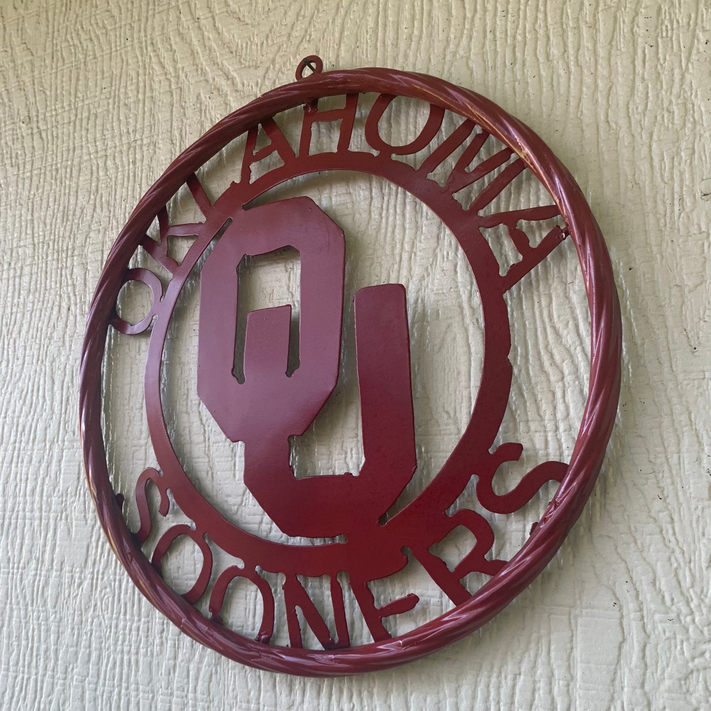 OU OKLAHOMA SOONERS RUSTIC RED METAL CUSTOM VINTAGE CRAFT WALL ART TEAM SIGN HANDMADE 12", 18", 24", 32"