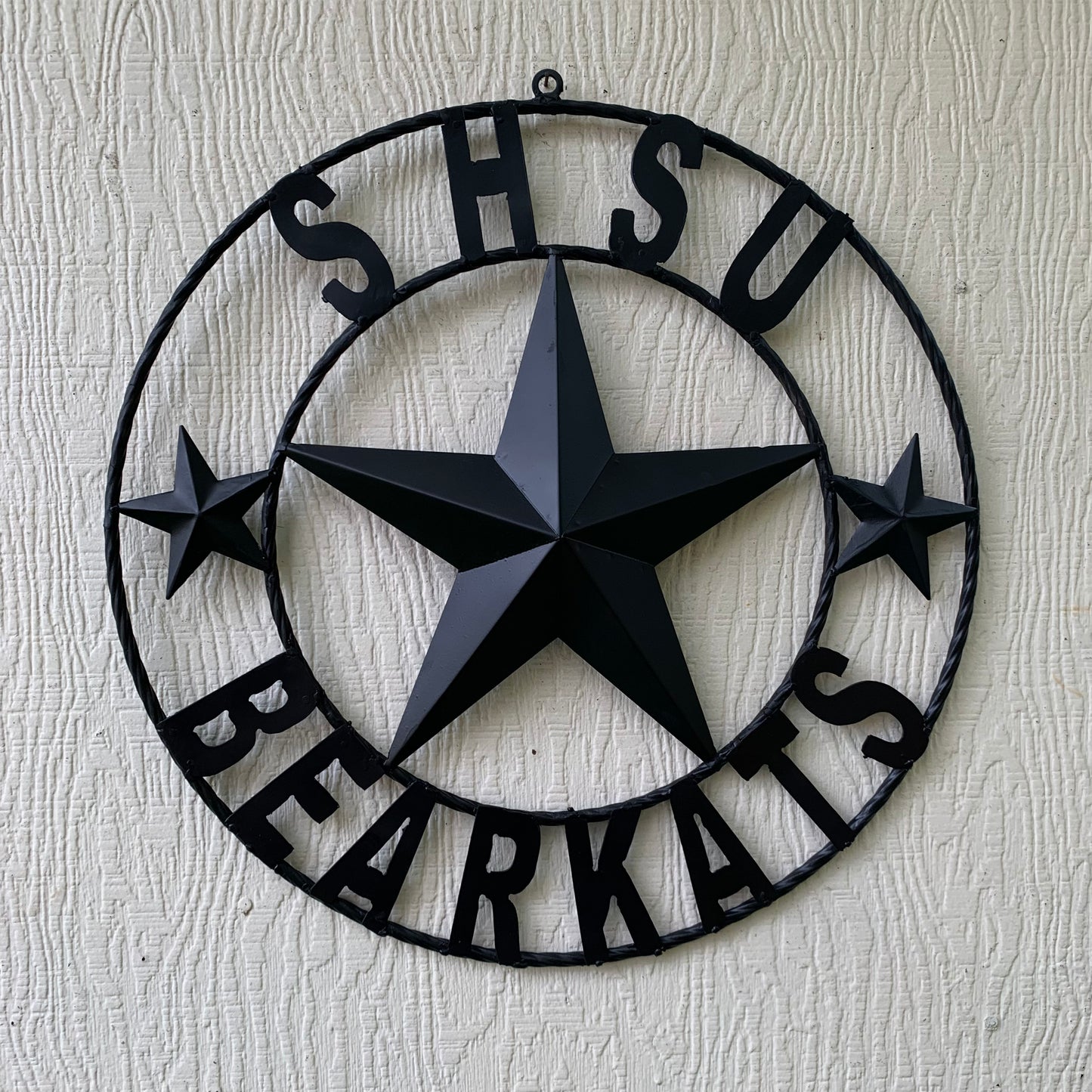 24",32" SHSU SAM HOUSTON BEARKATS RUSTIC BLACK METAL CUSTOM VINTAGE CRAFT RUSTIC BLACK TEAM STAR HANDMADE