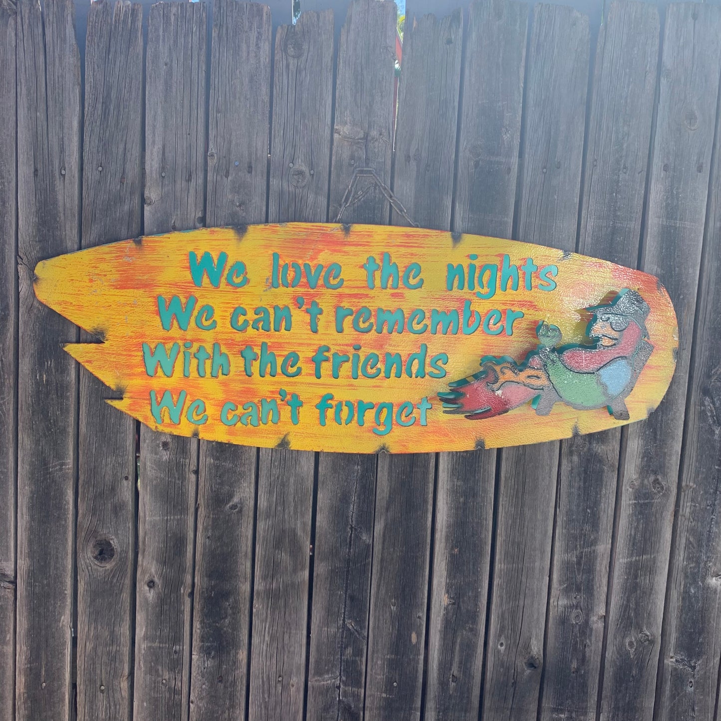 37"x 13" FRIENDS METAL OVAL DISC SIGN WALL ART WESTERN HOME DECOR BRAND NEW