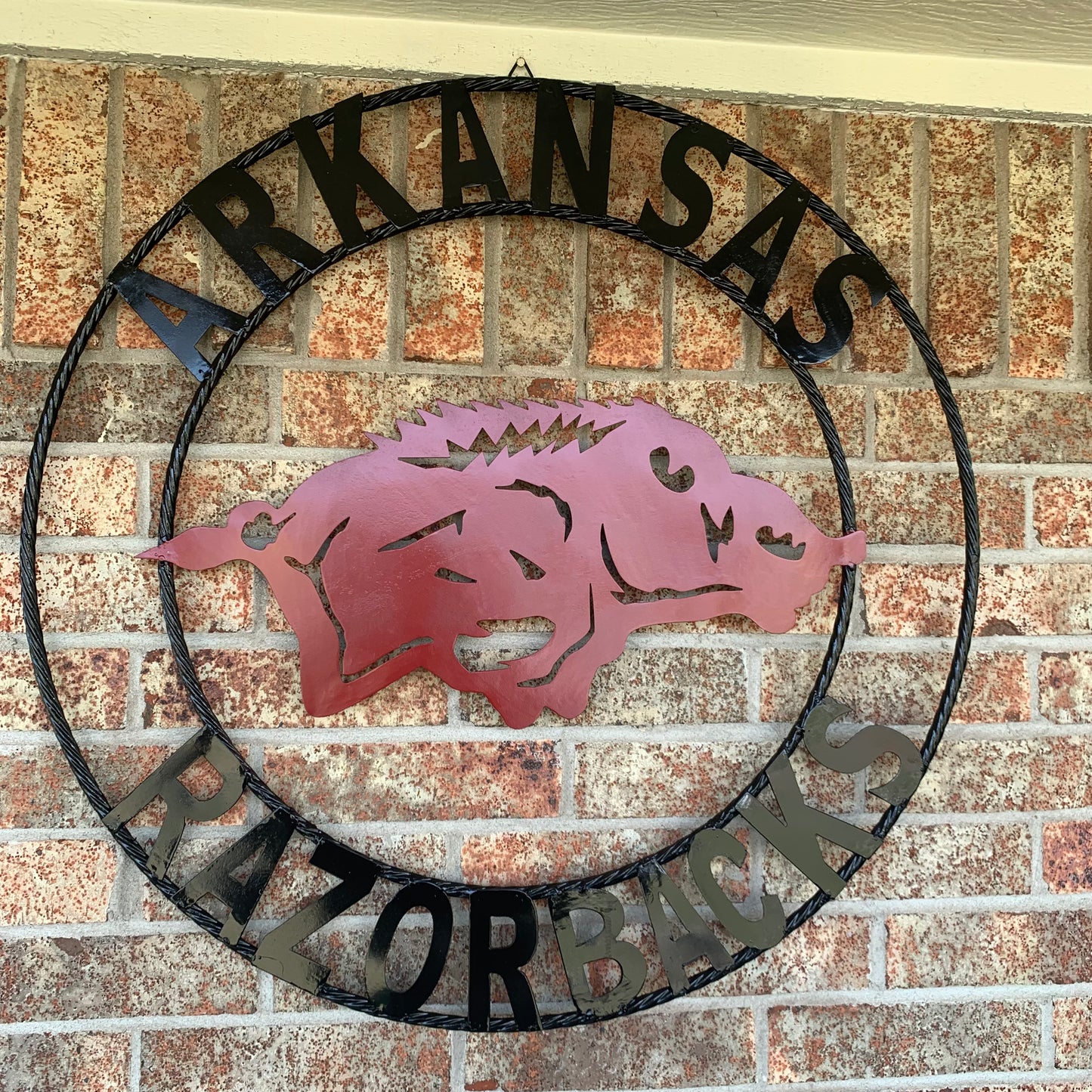 ARKANSAS RAZORBACKS CUSTOM METAL VINTAGE CRAFT SIGN TEAM WALL ART WESTERN HOME DECOR HANDAMADE