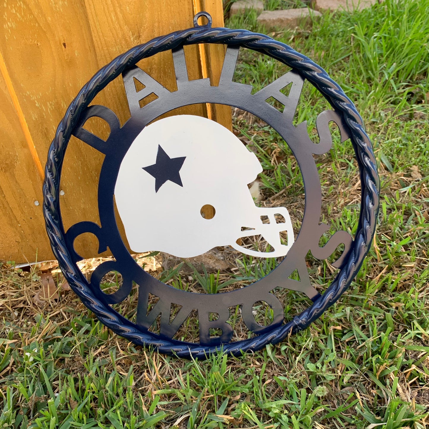 #EH10480 TURQUOISE DISTRESSED TWO TONE BARN STAR METAL ART WESTERN HOME DECOR HANDMADE NEW