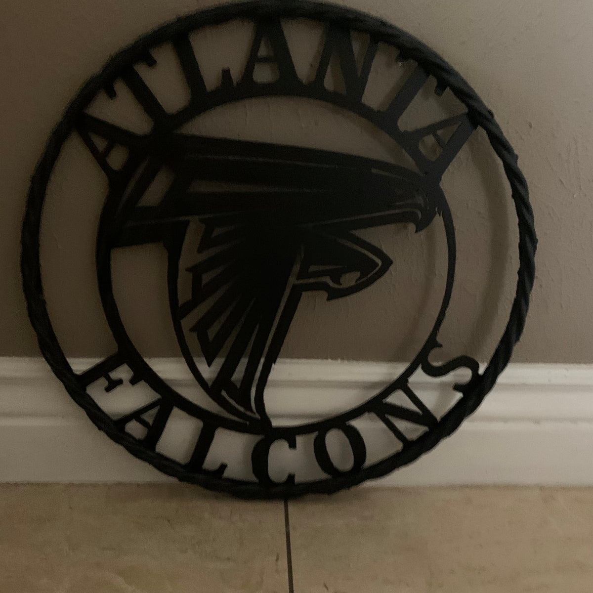 12",18",24",32",36" ATLANTA FALCONS BLACK METAL CUSTOM METAL VINTAGE CRAFT SIGN FOOTBALL TEAM WESTERN HOME DECOR HANDMADE