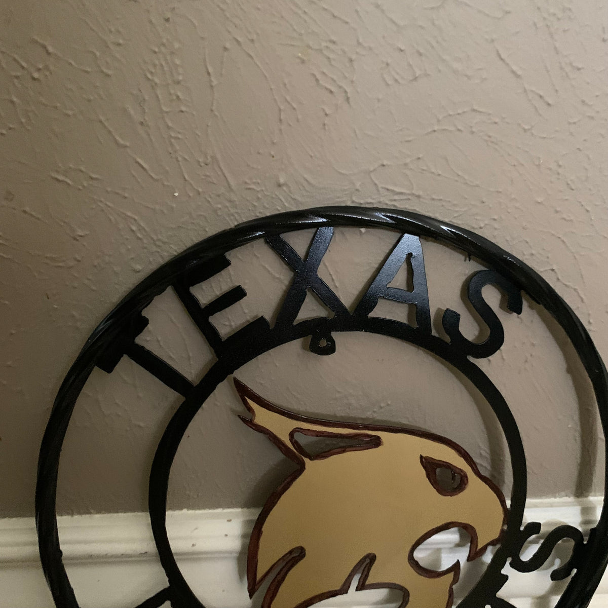 12" TEXAS BOBCATS CUSTOM METAL VINTAGE CRAFT SIGN TEAM WESTERN HOME DECOR HANDMADE