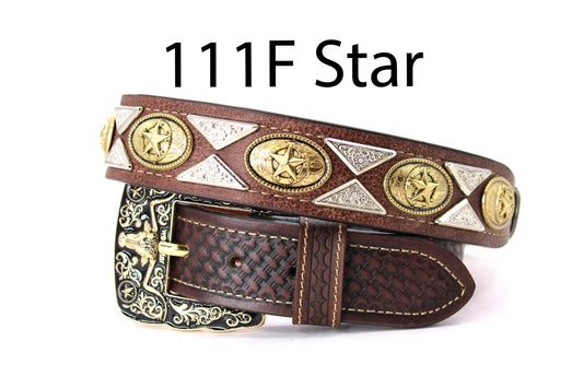 WS _ 111F BR STAR BELT GENUINE LEATHER WESTERN BELTS FASHION NEW STYLE