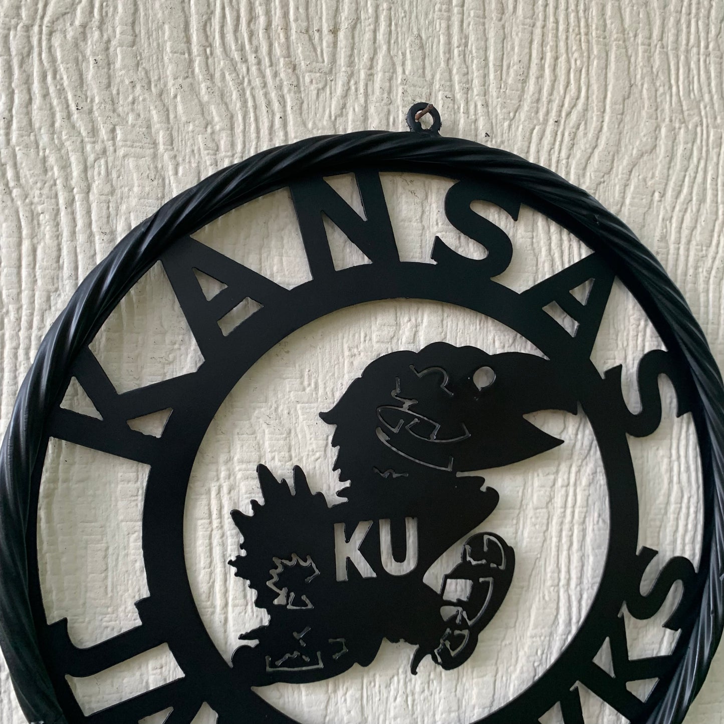 KANSAS JAYHAWKS BLACK METAL CUSTOM VINTAGE CRAFT WALL ART TEAM SIGN HANDMADE