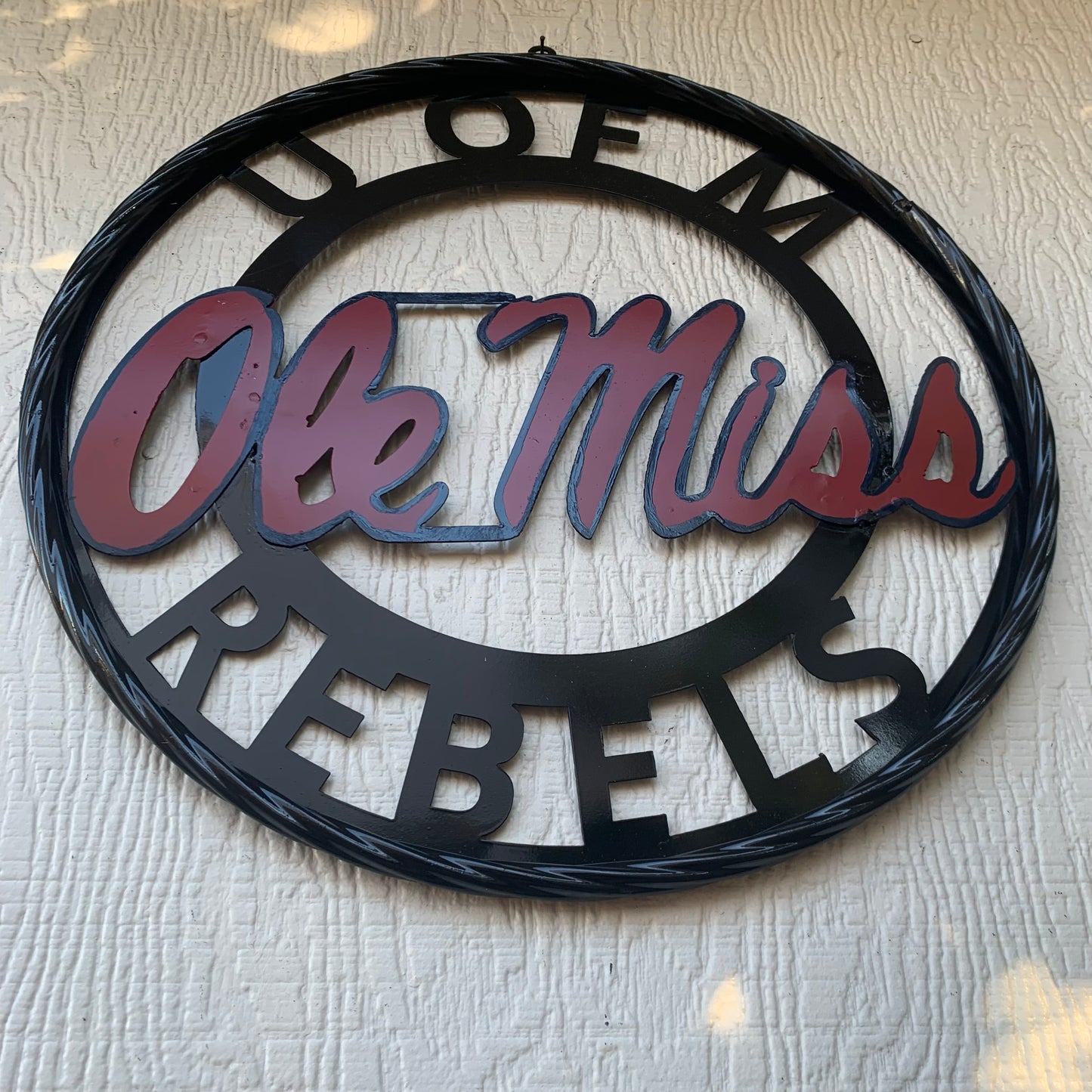OLE MISS REBELS MISSISSIPPI CUSTOM METAL VINTAGE CRAFT TEAM SIGN WESTERN HOME DECOR HANDMADE