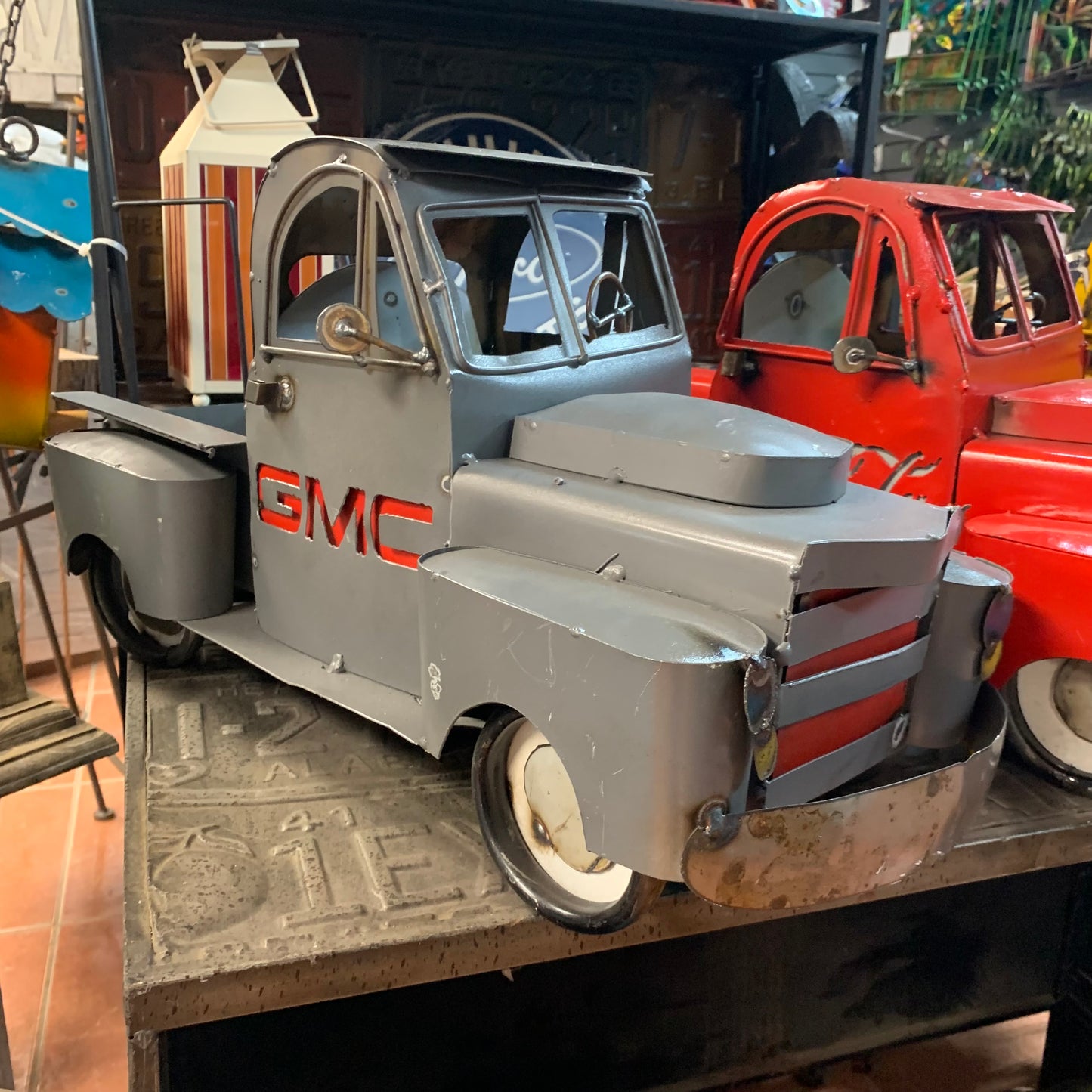 20" MULTI STYLE PICKUP TRUCK METAL GARDEN ART FIGURINE OUTDOOR & INDOOR FARM HOUSE WESTERN HOME DECOR HANDMADE NEW: 20"L X 10"W X 12" H