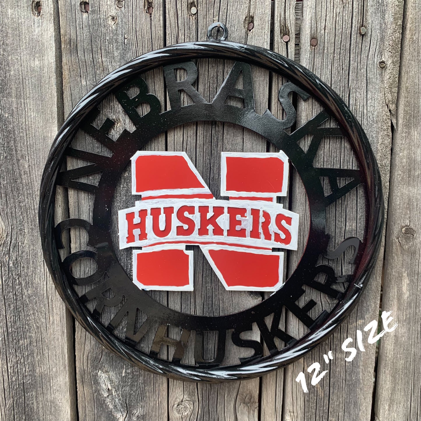 NEBRASKA HUSKERS METAL CUSTOM VINTAGE CRAFT TEAM SIGN WESTERN HOME DECOR HANDMADE 12",18",24",36"