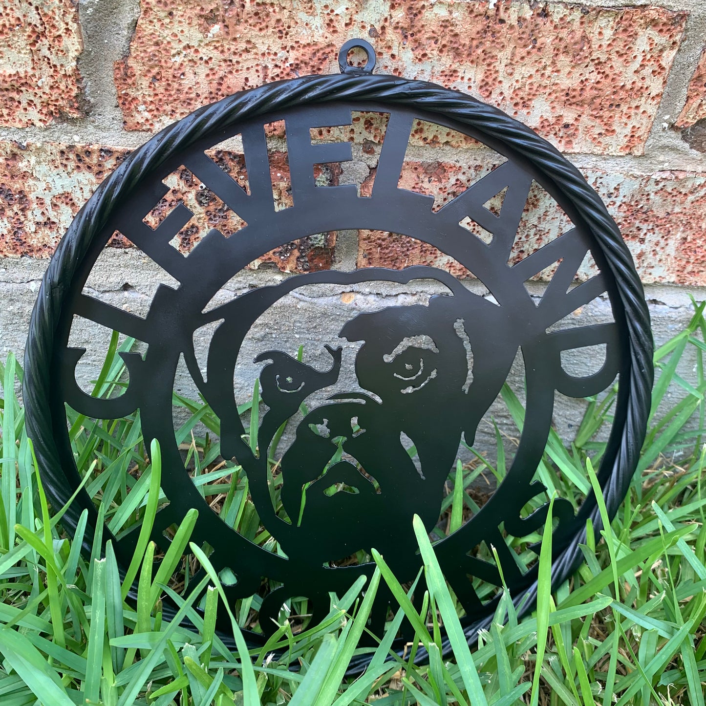 CLEVELAND BROWNS METAL CUSTOM VINTAGE CRAFT ART HANDMADE RUSTIC BLACK