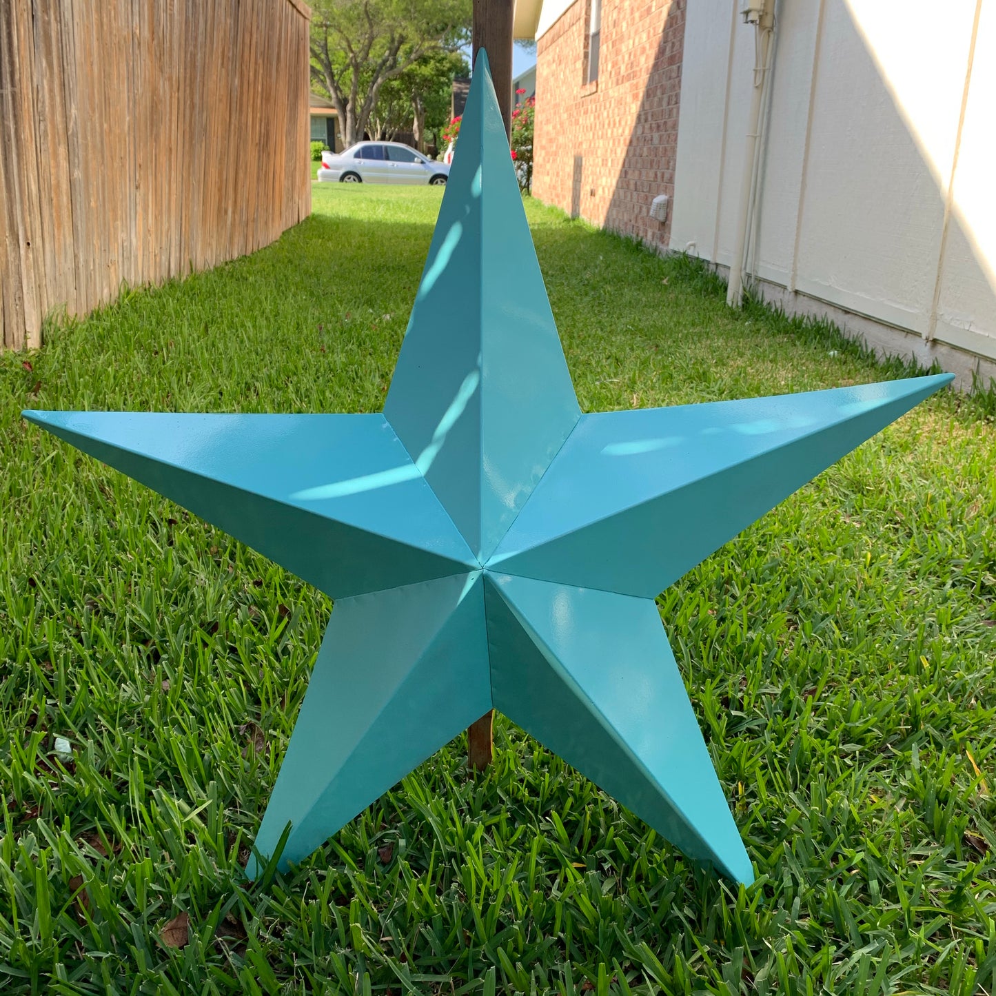 #EH11132 TURQUOISE BARN METAL STAR WALL ART WESTERN HOME DECOR HANDMADE NEW