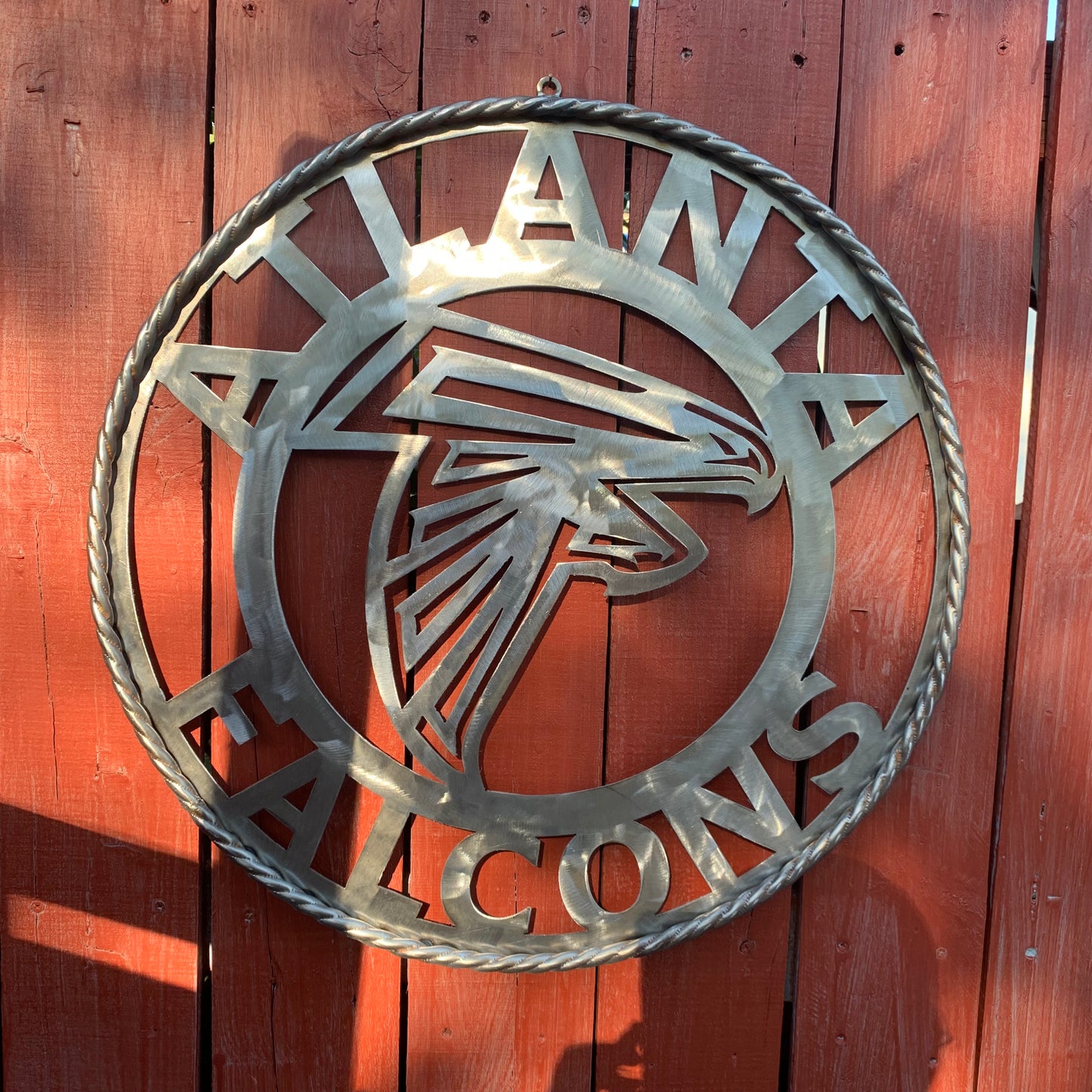 18", 24", 32", 36" ATLANTA FALCONS CUSTOM RAW METAL VINTAGE CRAFT TEAM SIGN HANDMADE