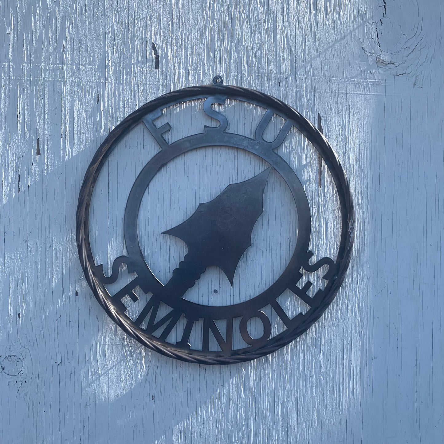 FSU SEMINOLES FLORIDA SPEAR CUSTOM RAW METAL VINTAGE CRAFT TEAM SIGN HANDMADE