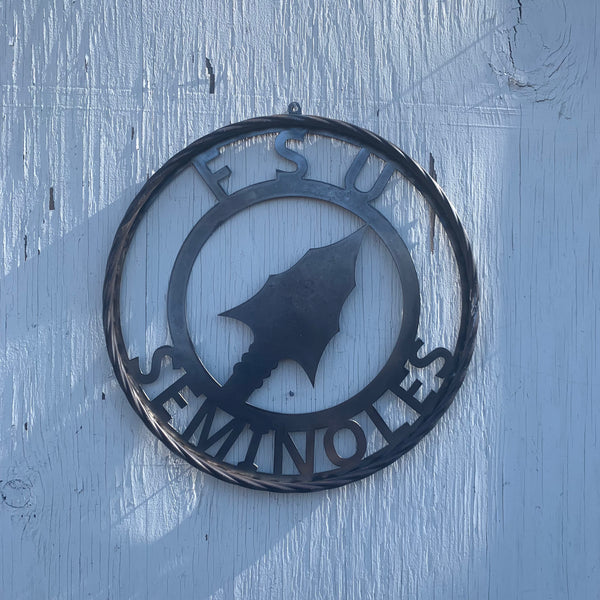 FSU SEMINOLES FLORIDA SPEAR CUSTOM RAW METAL VINTAGE CRAFT TEAM SIGN HANDMADE