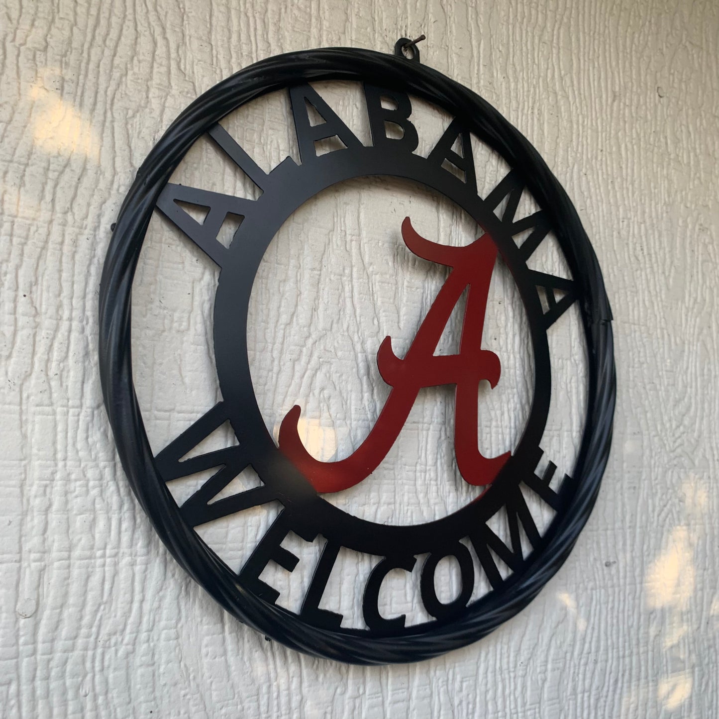 ALABAMA WELCOME RED & BLACK CUSTOM METAL VINTAGE SIGN TEAM HANDMADE