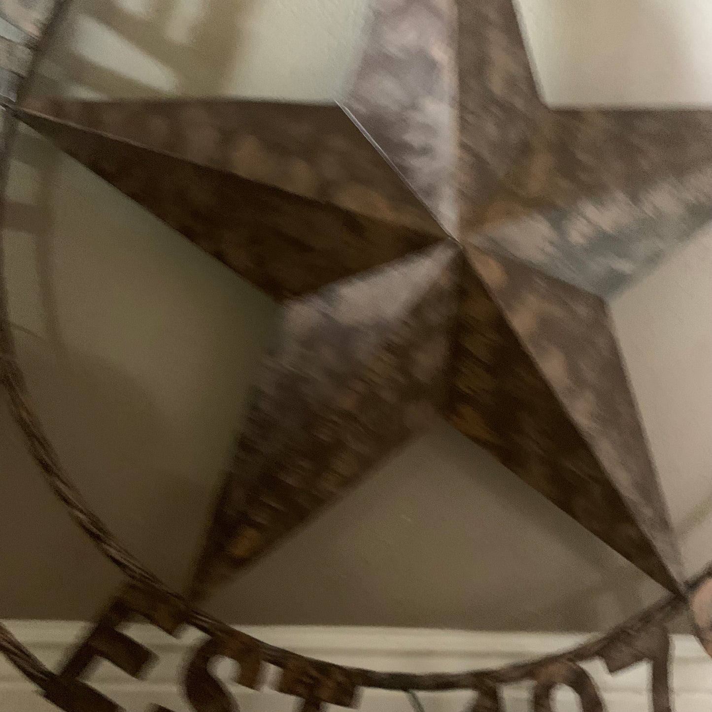 COLOMINA STYLE YOUR CUSTOM NAME BARN STAR BRONZE BRUSH COPPER METAL STAR 3d TWISTED ROPE RING COLOMINA WESTERN HOME DECOR RUSTIC VINTAGE HANDMADE 24",32",36",40",42",44",46",50"