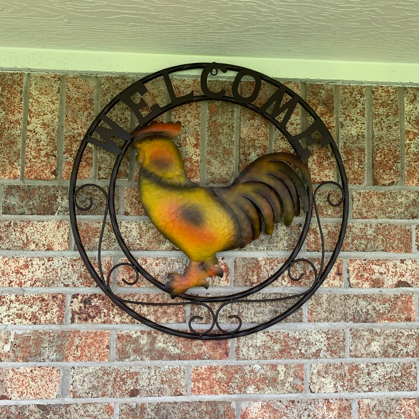 ROOSTER WELCOME 24" METAL SCROLL STYLE WESTERN HOME DECOR HANDMADE NEW-#EH10143