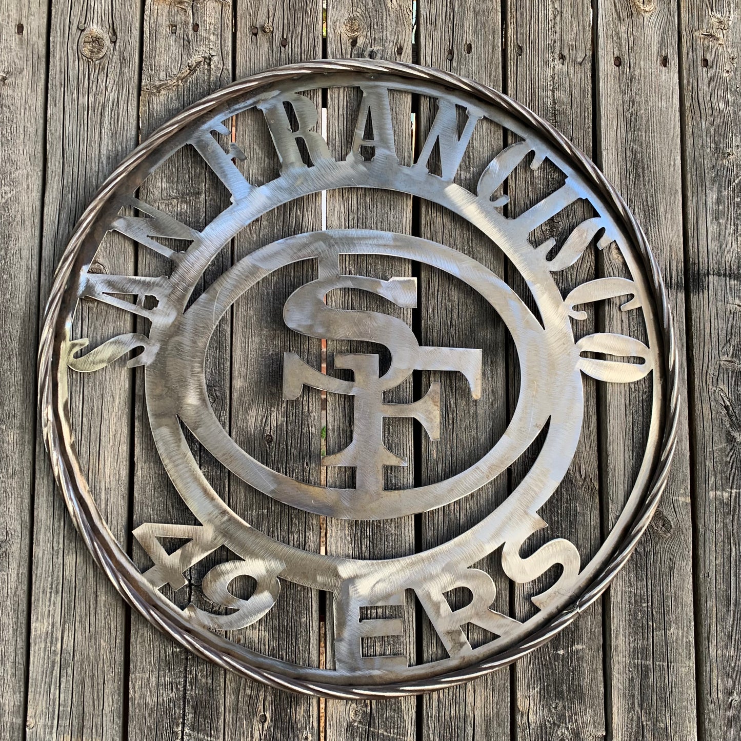 SAN FRANCISCO 49ERS METAL CUSTOM VINTAGE RAW METAL CRAFT TEAM SIGN HANDMADE 12",18",24",32",36",40",50"