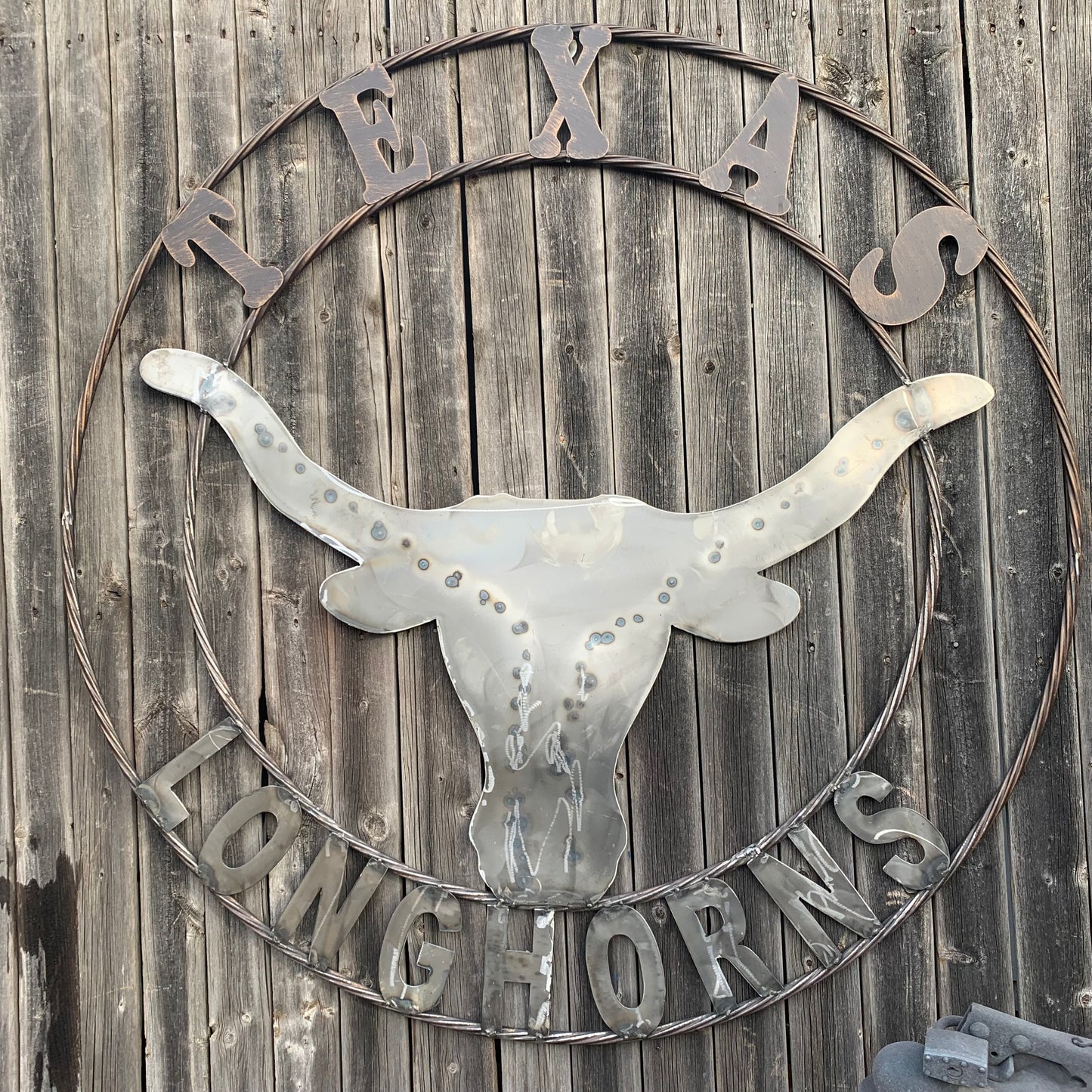 50" TEXAS LONGHORNS LARGE CUSTOM RAW METAL VINTAGE CRAFT SIGN TEAM ART UNPAINTED WESTERN HOME DECOR HANDMADE STEEL #EH12570
