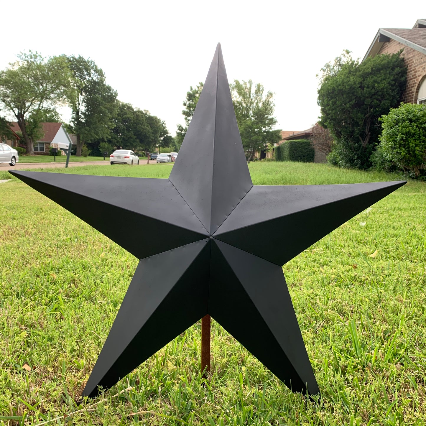#EH10479 12", 16", 24", 30", 36" RUSTIC BLACK BARN STAR NO RING DAVID STAR 5 POINT WESTERN HOME DECOR HAND PAINTED
