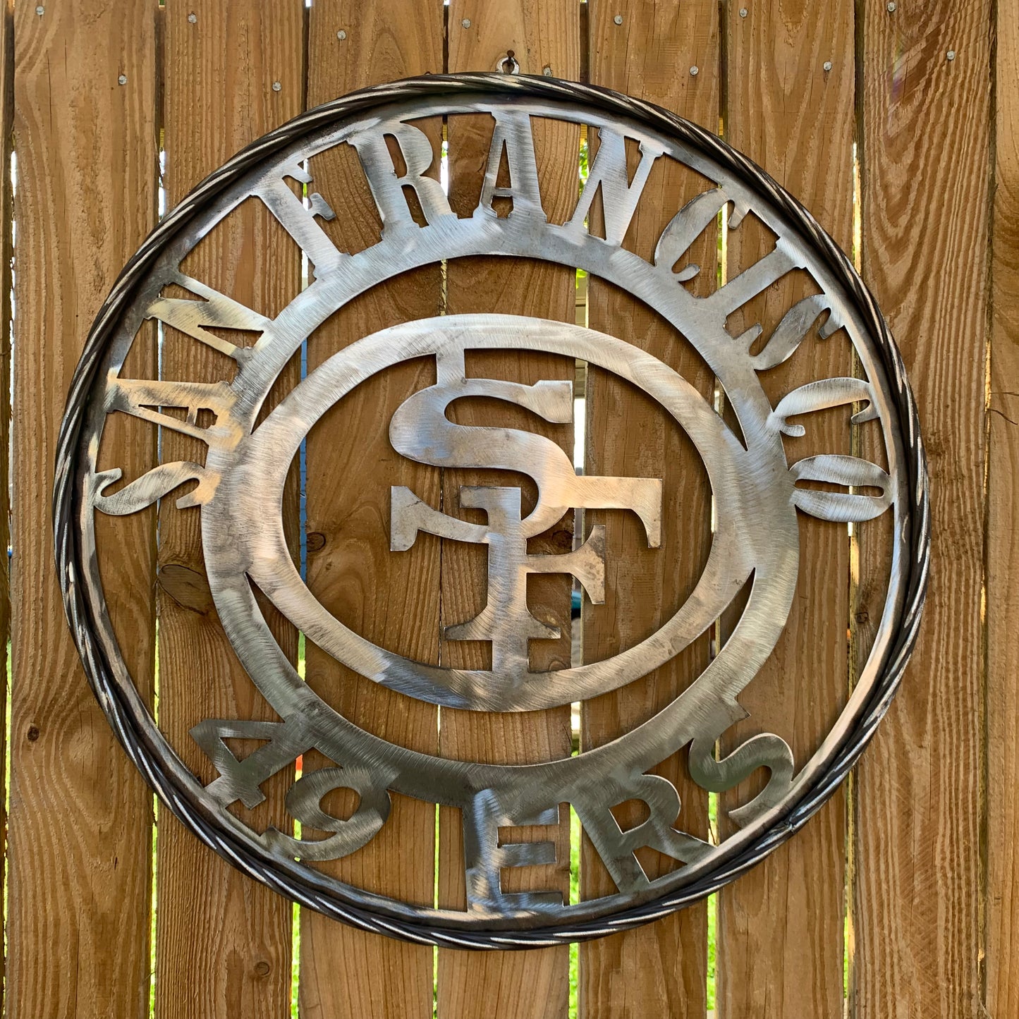 SAN FRANCISCO 49ERS METAL CUSTOM VINTAGE RAW METAL CRAFT TEAM SIGN HANDMADE 12",18",24",32",36",40",50"