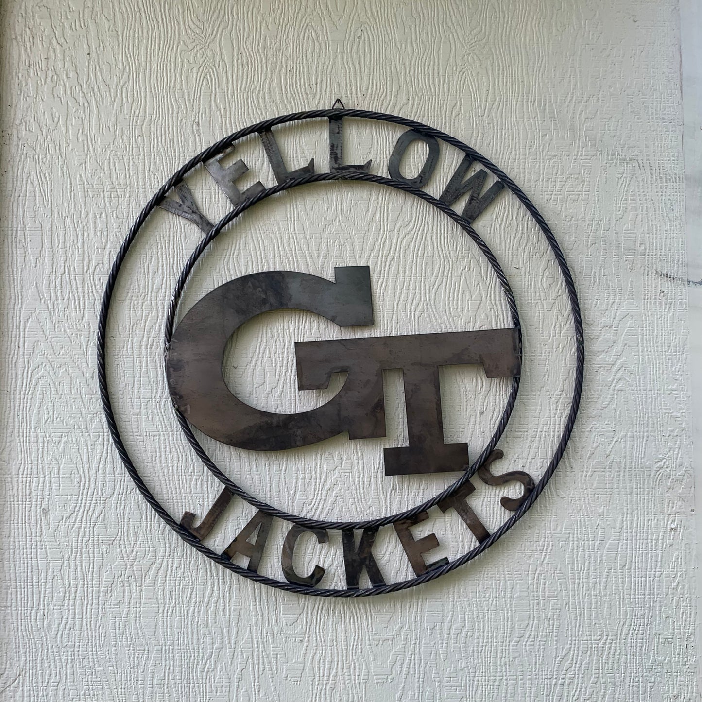 GEORGIA TECH YELLOW JACKETS CUSTOM RAW METAL VINTAGE CRAFT SIGN UNPAINTED HANDMADE 12",18",24",32",36"