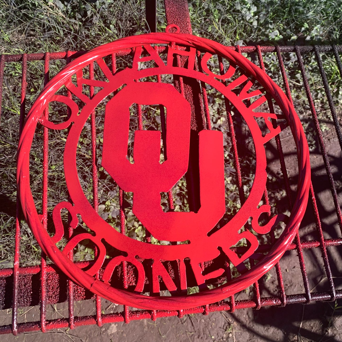 OU OKLAHOMA SOONERS RUSTIC RED METAL CUSTOM VINTAGE CRAFT WALL ART TEAM SIGN HANDMADE 12", 18", 24", 32"