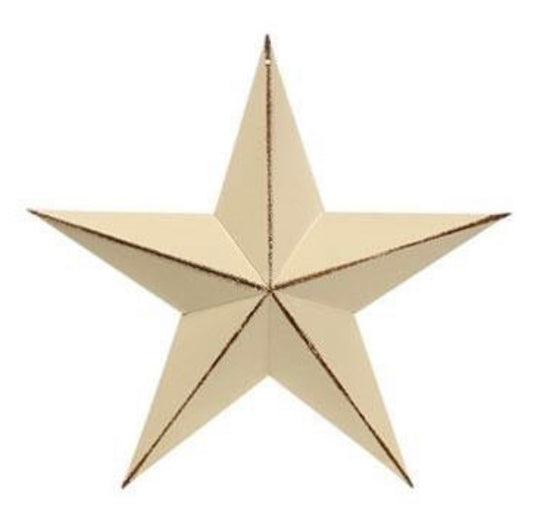 DISTRESSED IVORY WHITE ANTIQUE STAR METAL WALL ART WESTERN HOME DECOR #EH13153