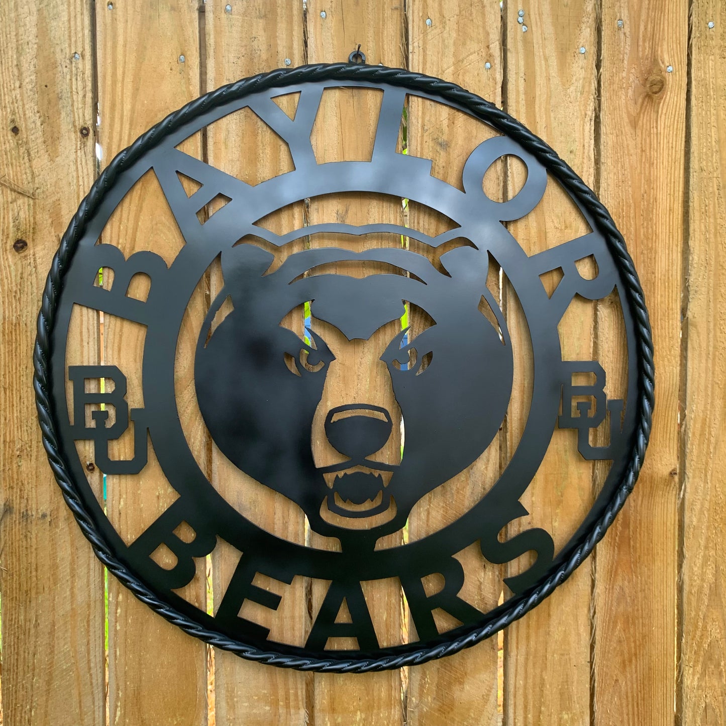 12", 18", 24", 32" BAYLOR BEARS ALL BLACK CUSTOM METAL VINTAGE TEAM SIGN WALL ART WESTERN HOME DECOR