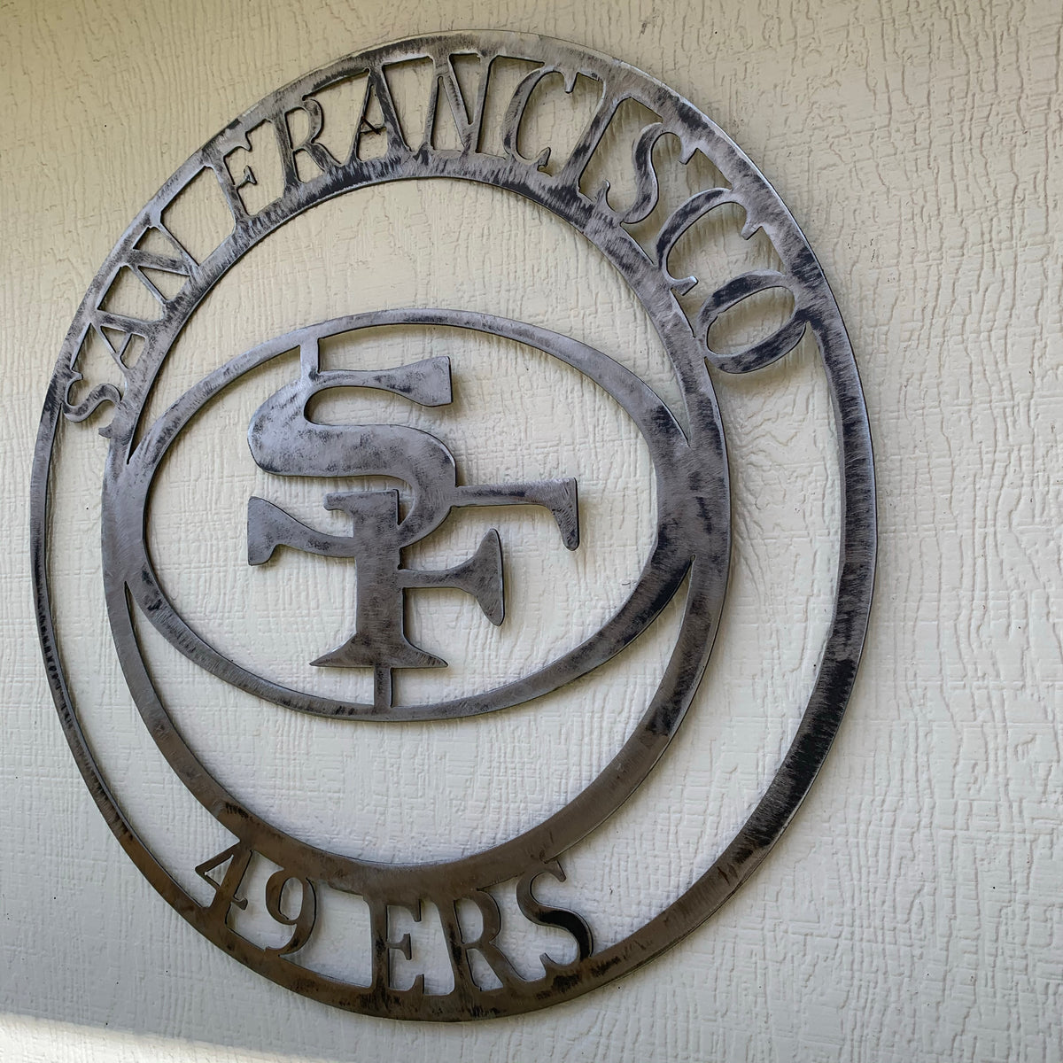 SAN FRANCISCO 49ERS METAL CUSTOM VINTAGE RAW METAL CRAFT TEAM SIGN HANDMADE 12",18",24",32",36",40",50"