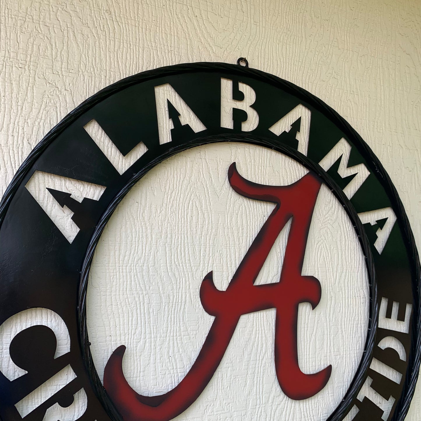 ALABAMA CRIMSON TIDE WIDE BAND RING CUSTOM METAL VINTAGE SIGN TEAM SPORTS HANDMADE