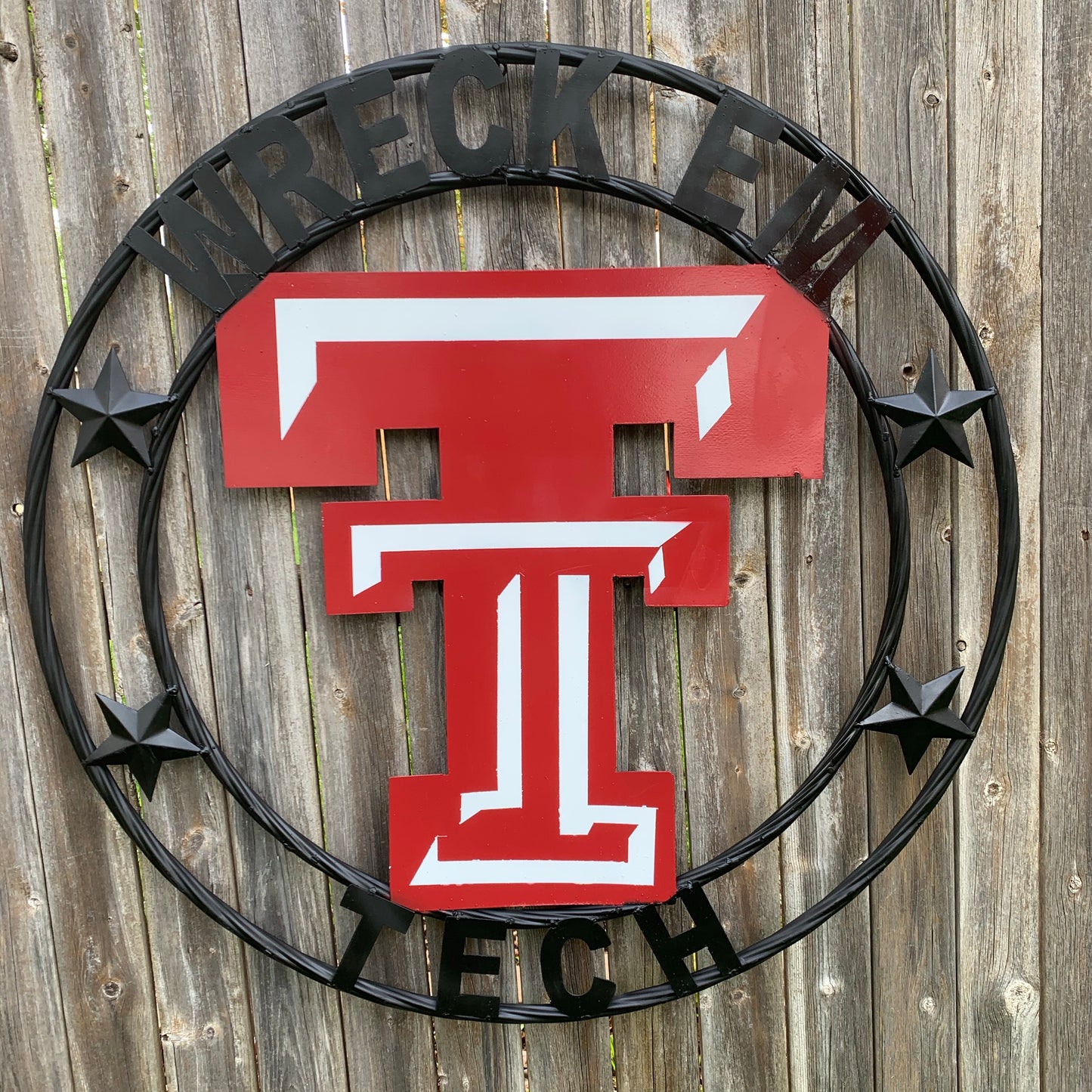 WRECKEM TEXAS TECH CUSTOM VINTAGE CRAFT METAL TEAM SIGN