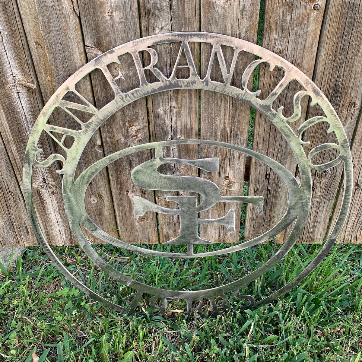 SAN FRANCISCO 49ERS METAL CUSTOM VINTAGE RAW METAL CRAFT TEAM SIGN HANDMADE 12",18",24",32",36",40",50"