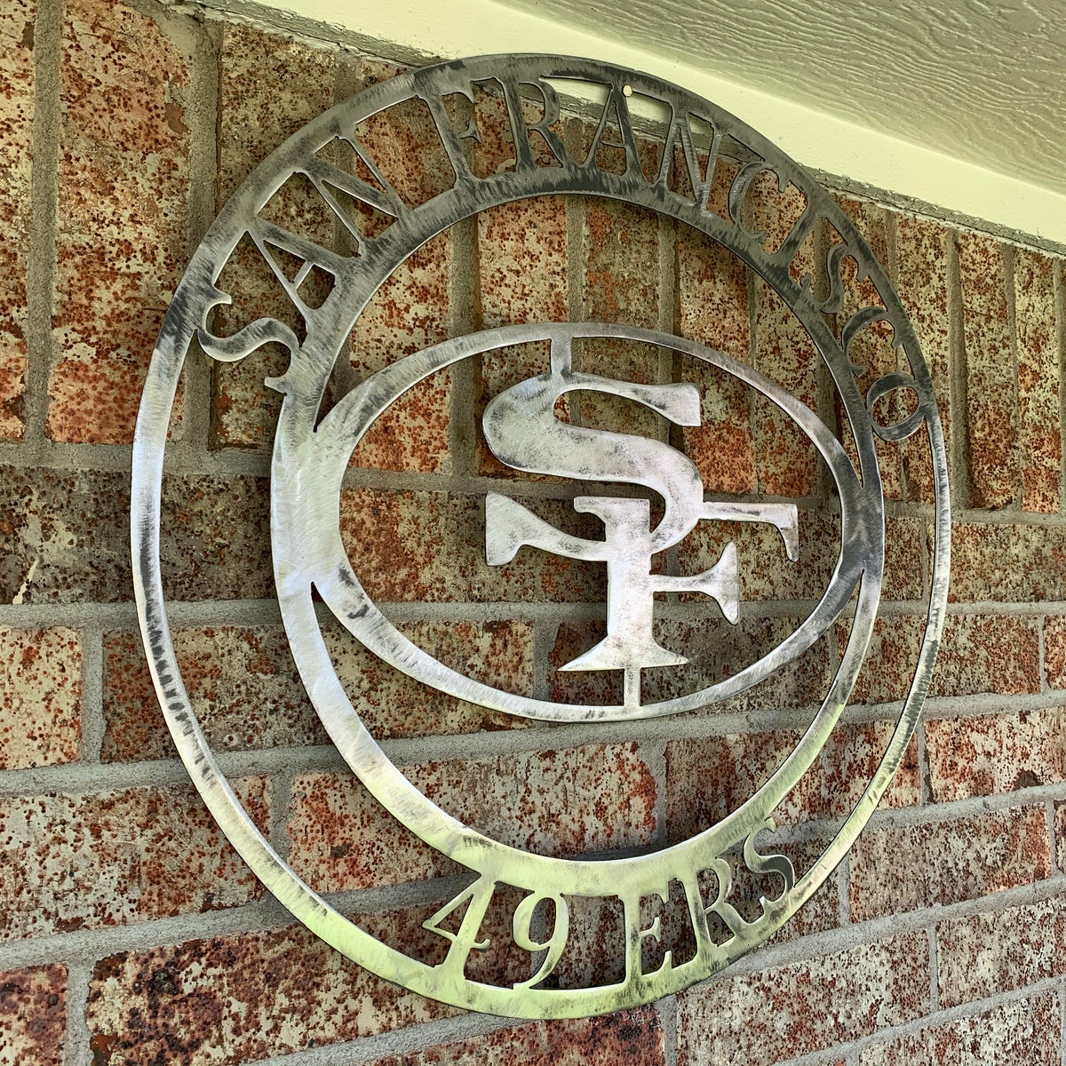 SAN FRANCISCO 49ERS METAL CUSTOM VINTAGE RAW METAL CRAFT TEAM SIGN HANDMADE 12",18",24",32",36",40",50"
