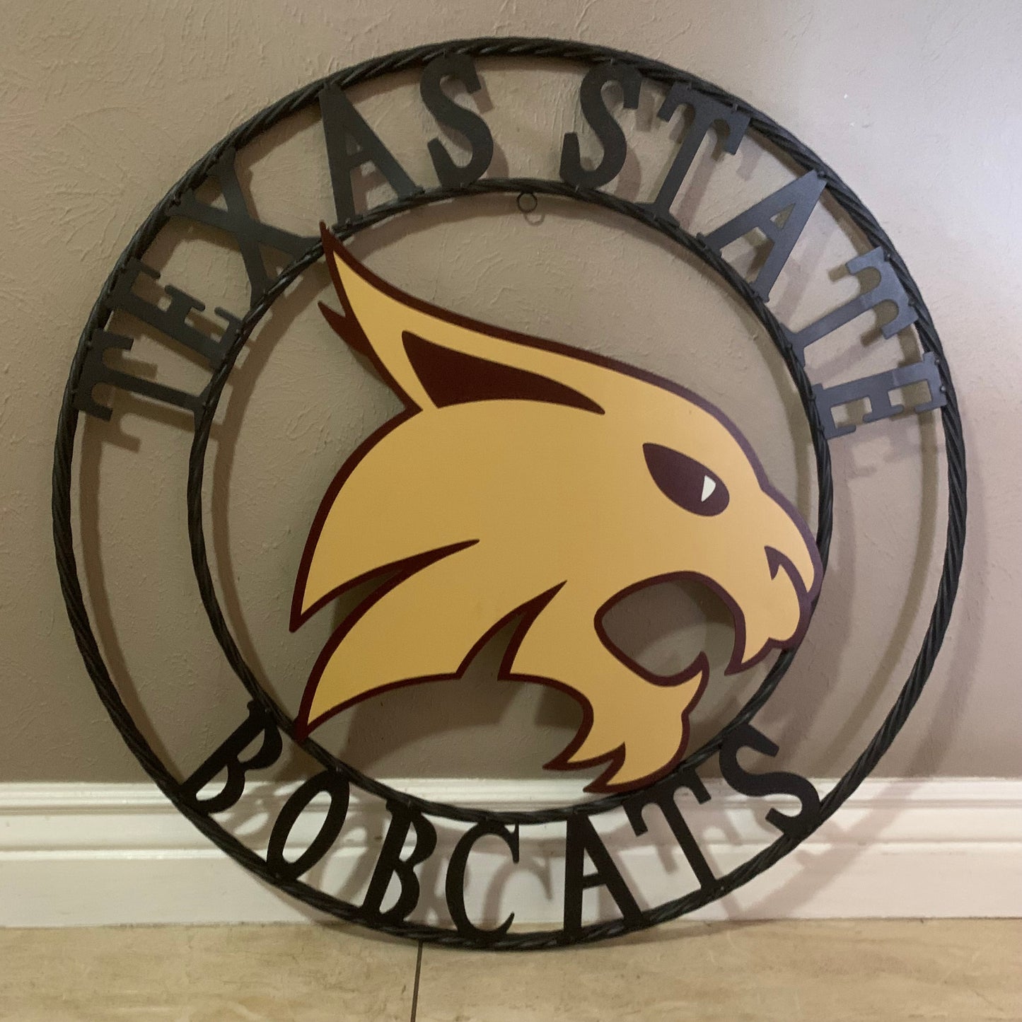 12",18",24",32",36" TEXAS STATE BOBCATS CUSTOM METAL VINTAGE CRAFT TEAM SIGN WESTERN HOME DECOR HANDMADE